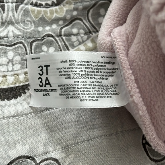 OshKosh pale pink fleece pullover SZ 3T. Snap high neck. Elastic waist - Picture 10 of 10